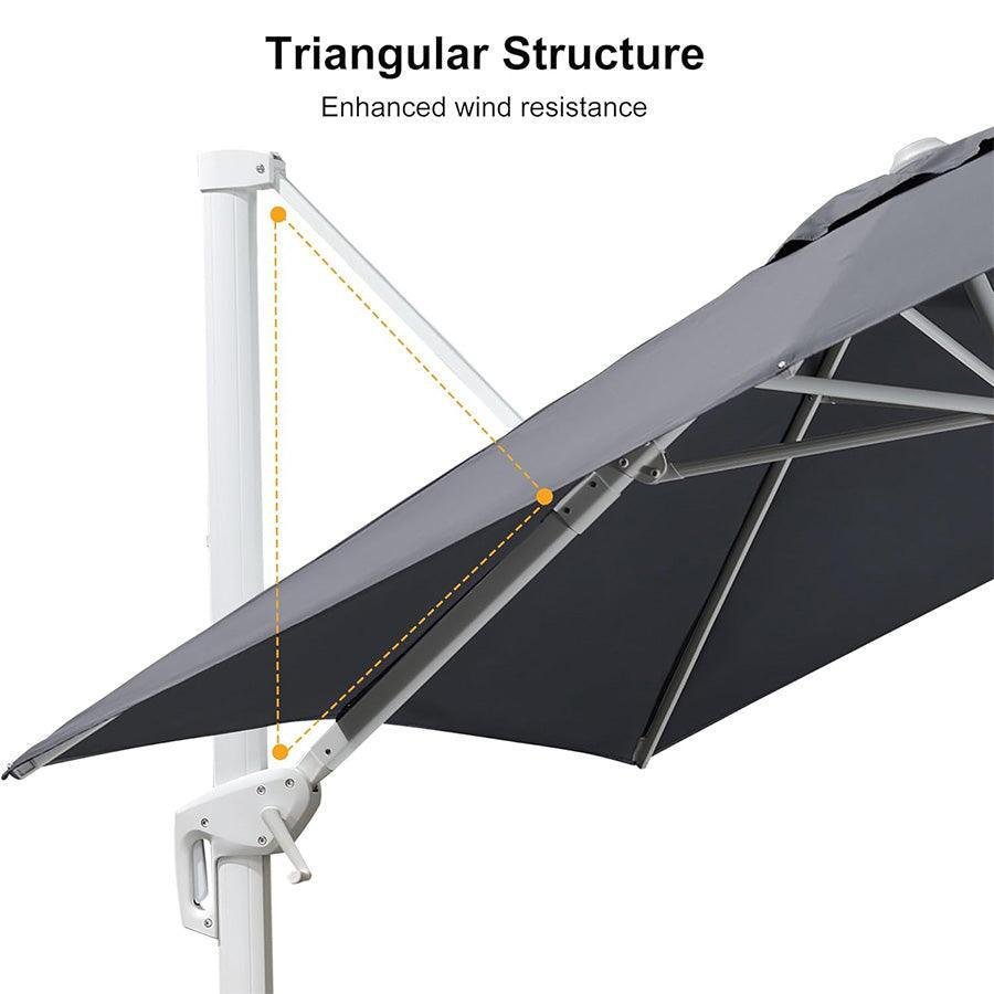 Morden White Outdoor Umbrella Premium Aluminum Patio Cantilever Pool Sun Umbrellas - Image 31