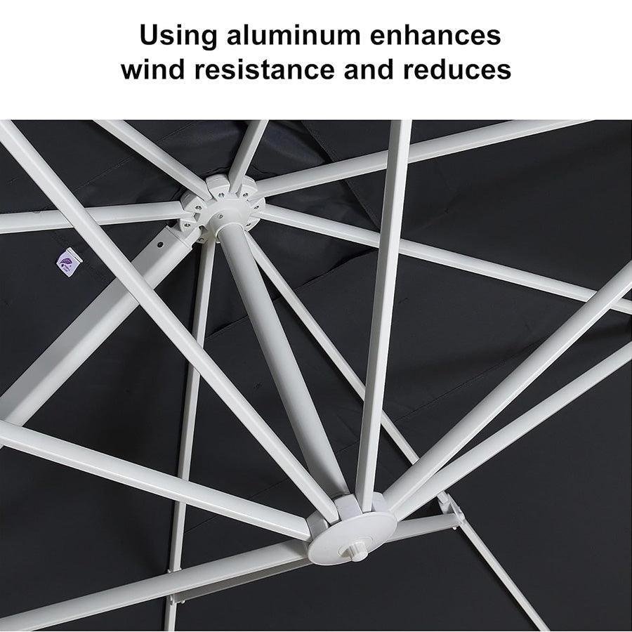 Morden White Outdoor Umbrella Premium Aluminum Patio Cantilever Pool Sun Umbrellas - Image 36