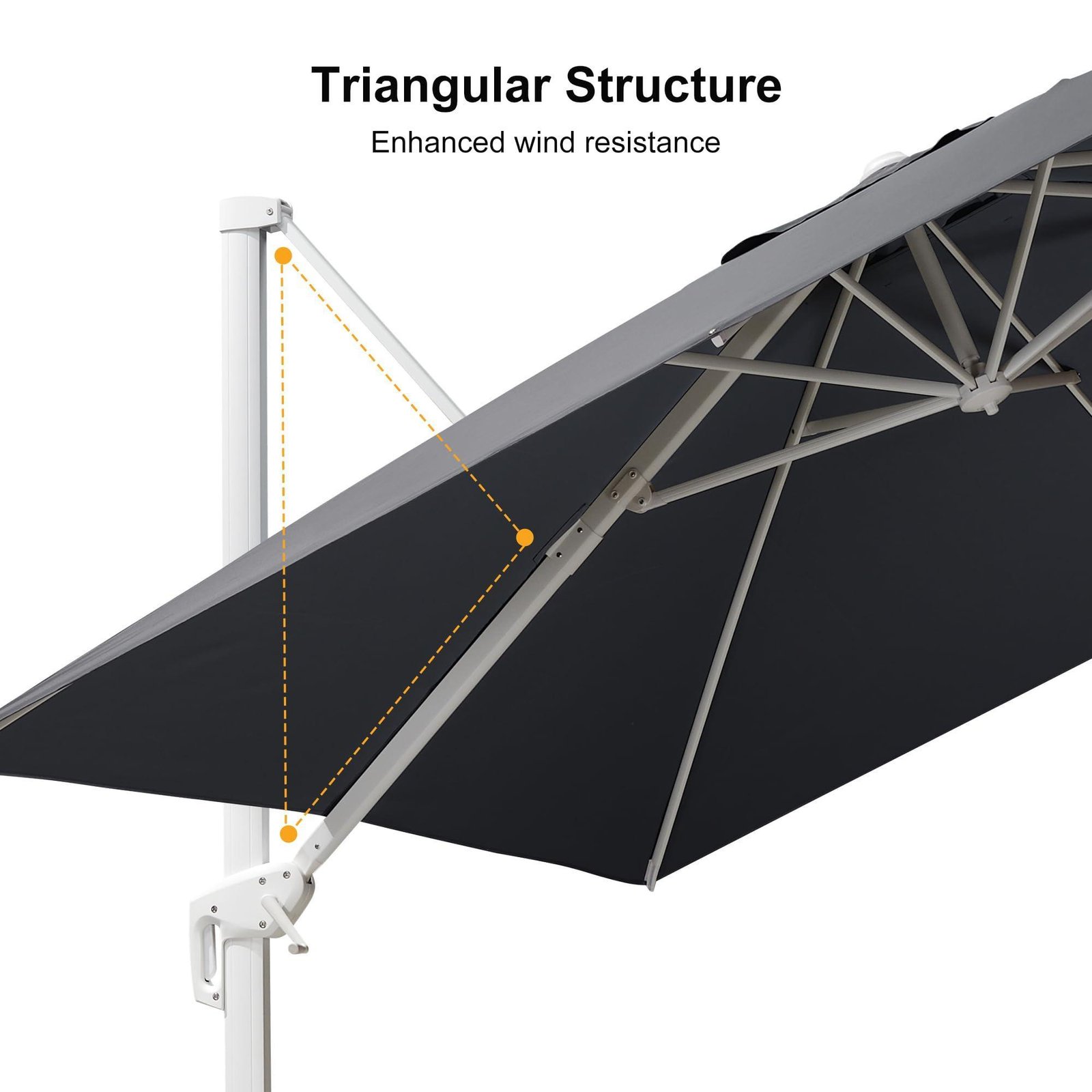Morden White Outdoor Umbrella Premium Aluminum Patio Cantilever Pool Sun Umbrellas - Image 40