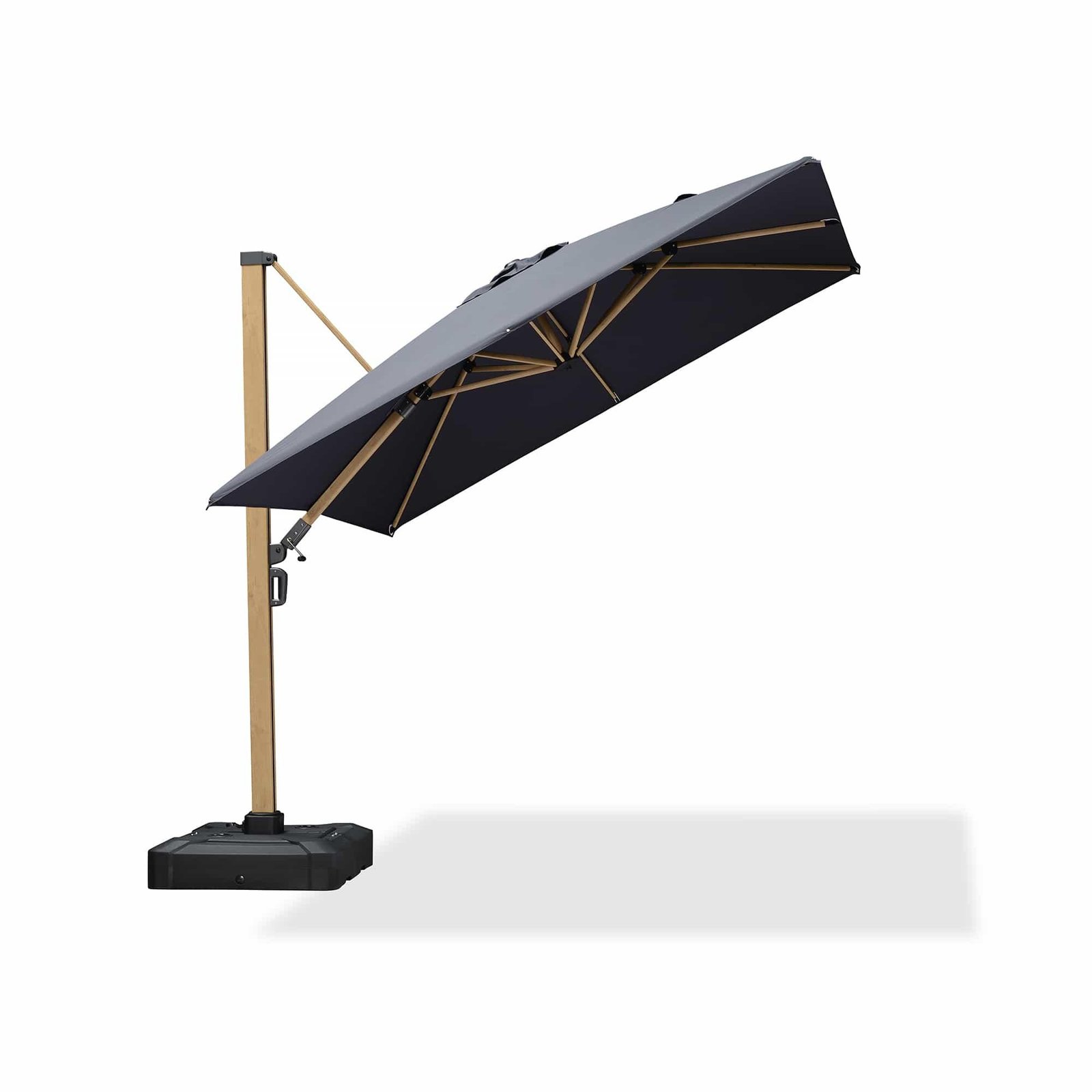 Wood Grain Cantilever Patio Umbrella Aluminum Outdoor Umbrellas - Image 29