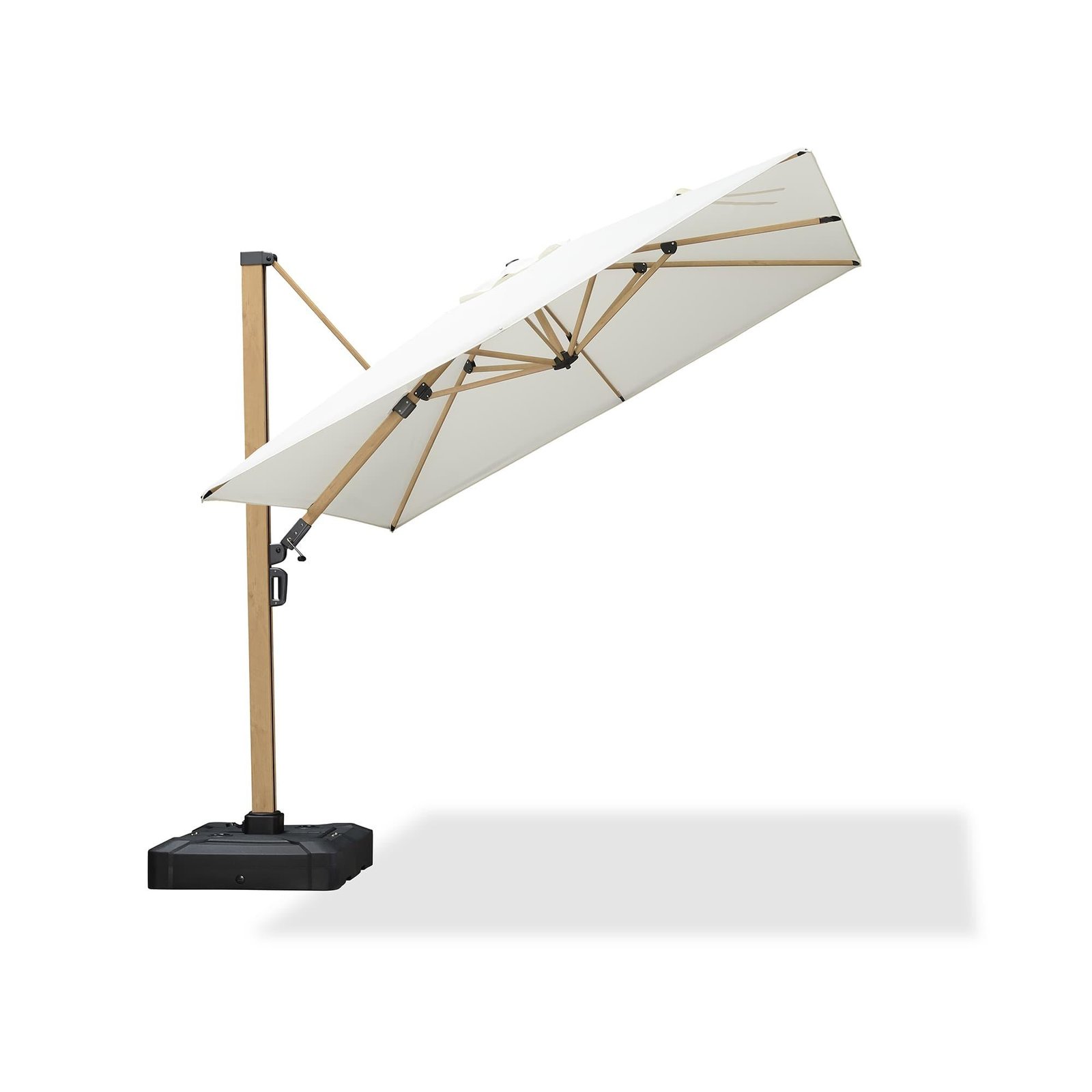 Wood Grain Cantilever Patio Umbrella Aluminum Outdoor Umbrellas - Image 37