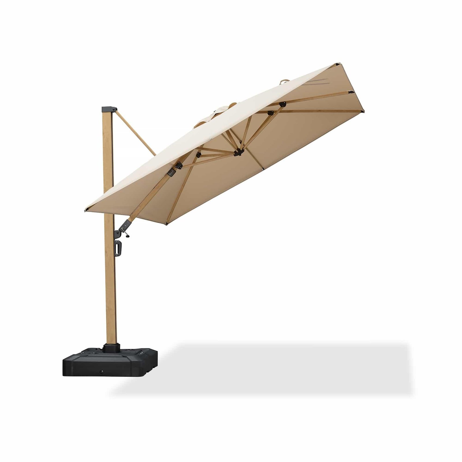 Wood Grain Cantilever Patio Umbrella Aluminum Outdoor Umbrellas - Image 9