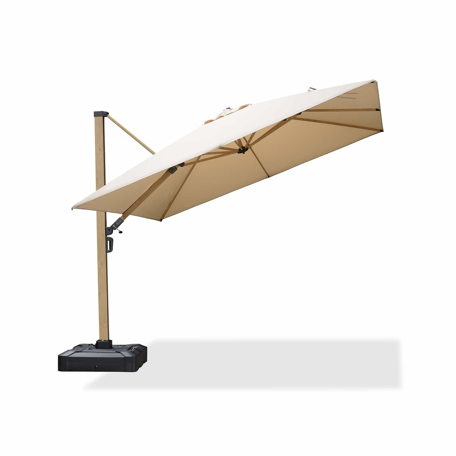 Wood Grain Cantilever Patio Umbrella Aluminum Outdoor Umbrellas - Image 6