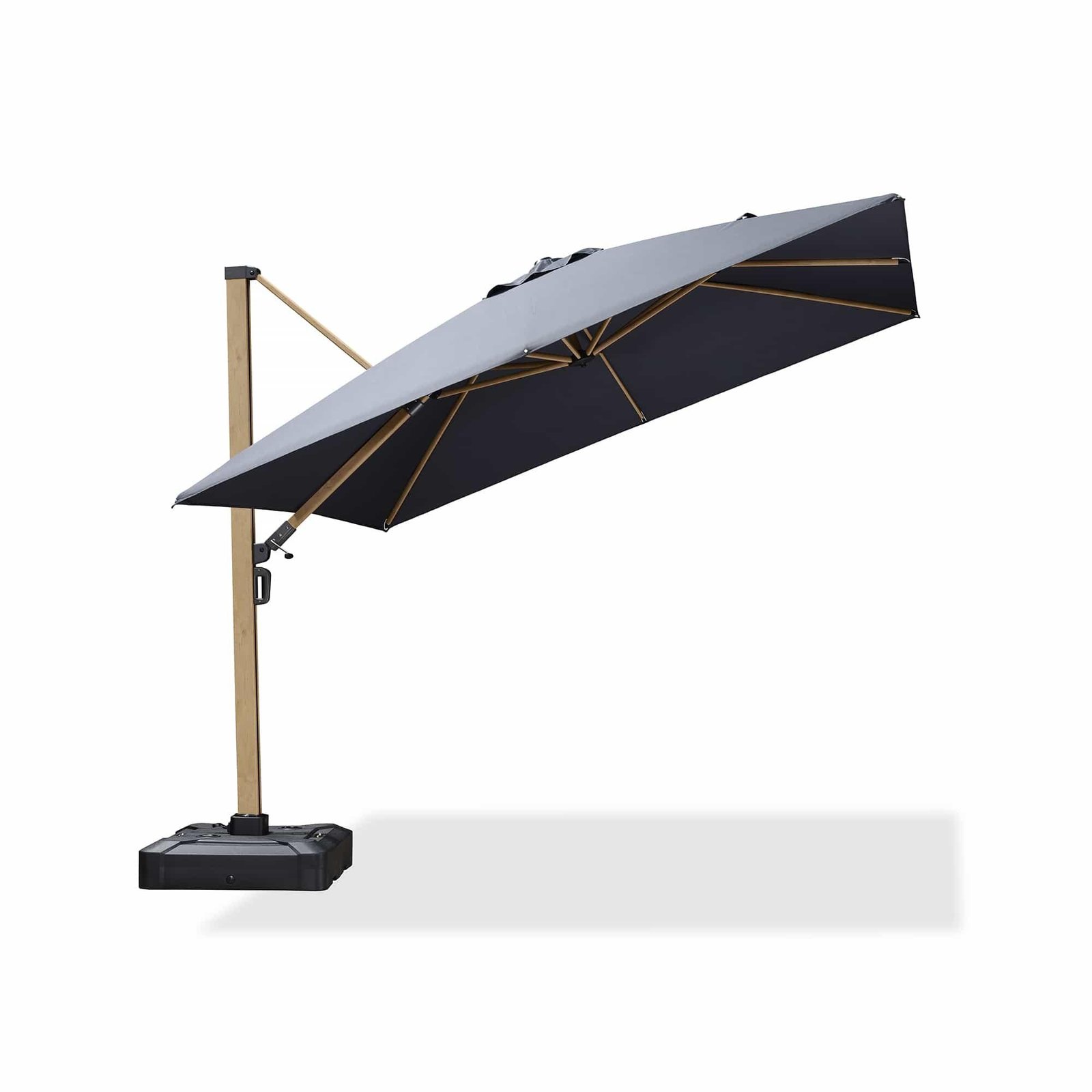 Wood Grain Cantilever Patio Umbrella Aluminum Outdoor Umbrellas - Image 57