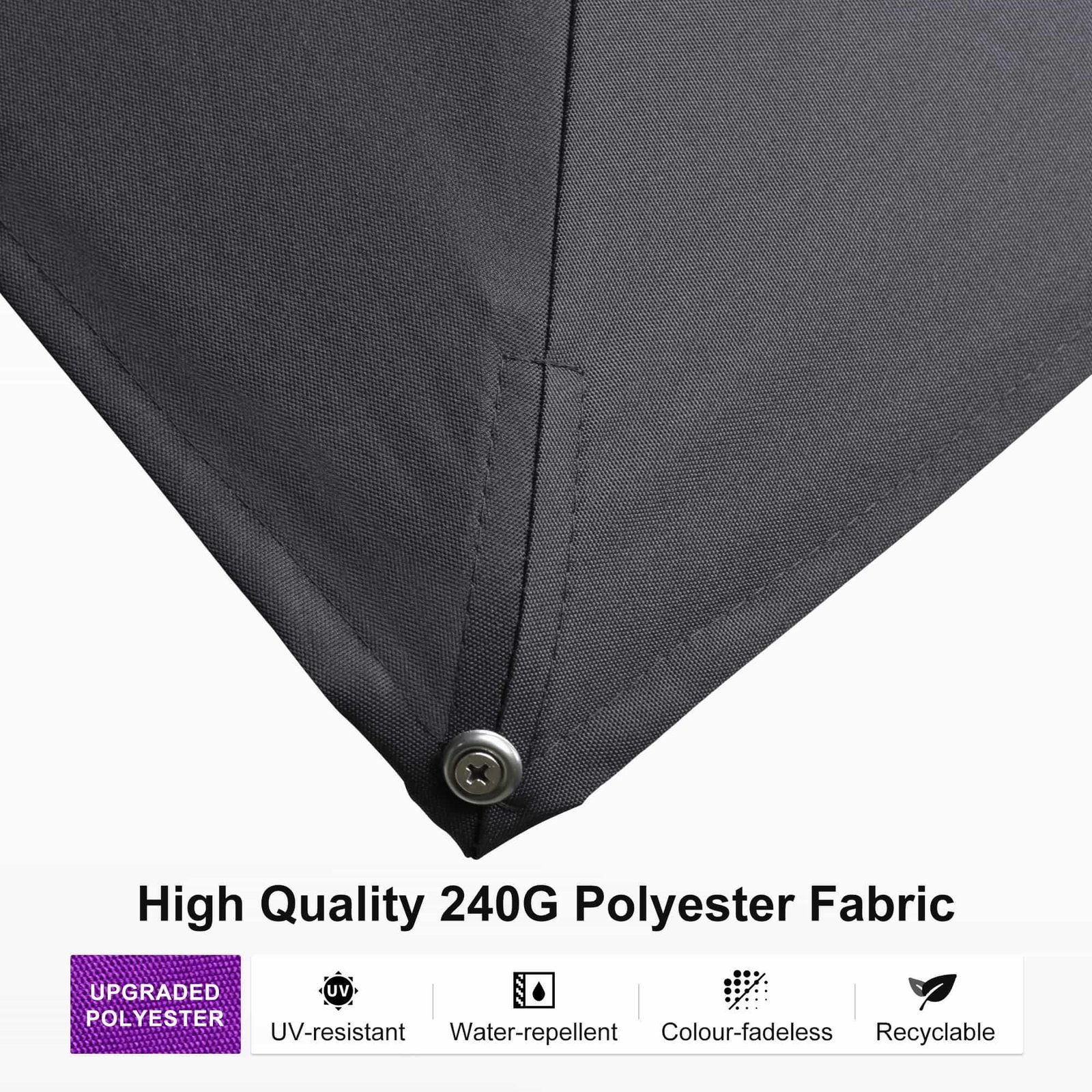 Wood Grain Cantilever Patio Umbrella Aluminum Outdoor Umbrellas - Image 86