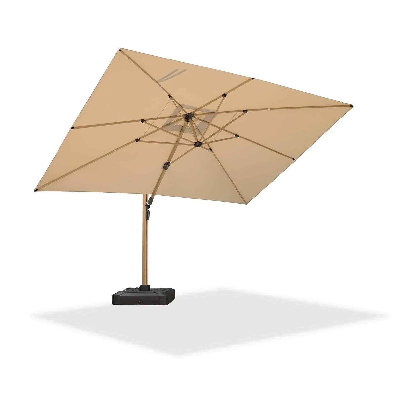 Wood Grain Cantilever Patio Umbrella Aluminum Outdoor Umbrellas - Image 158