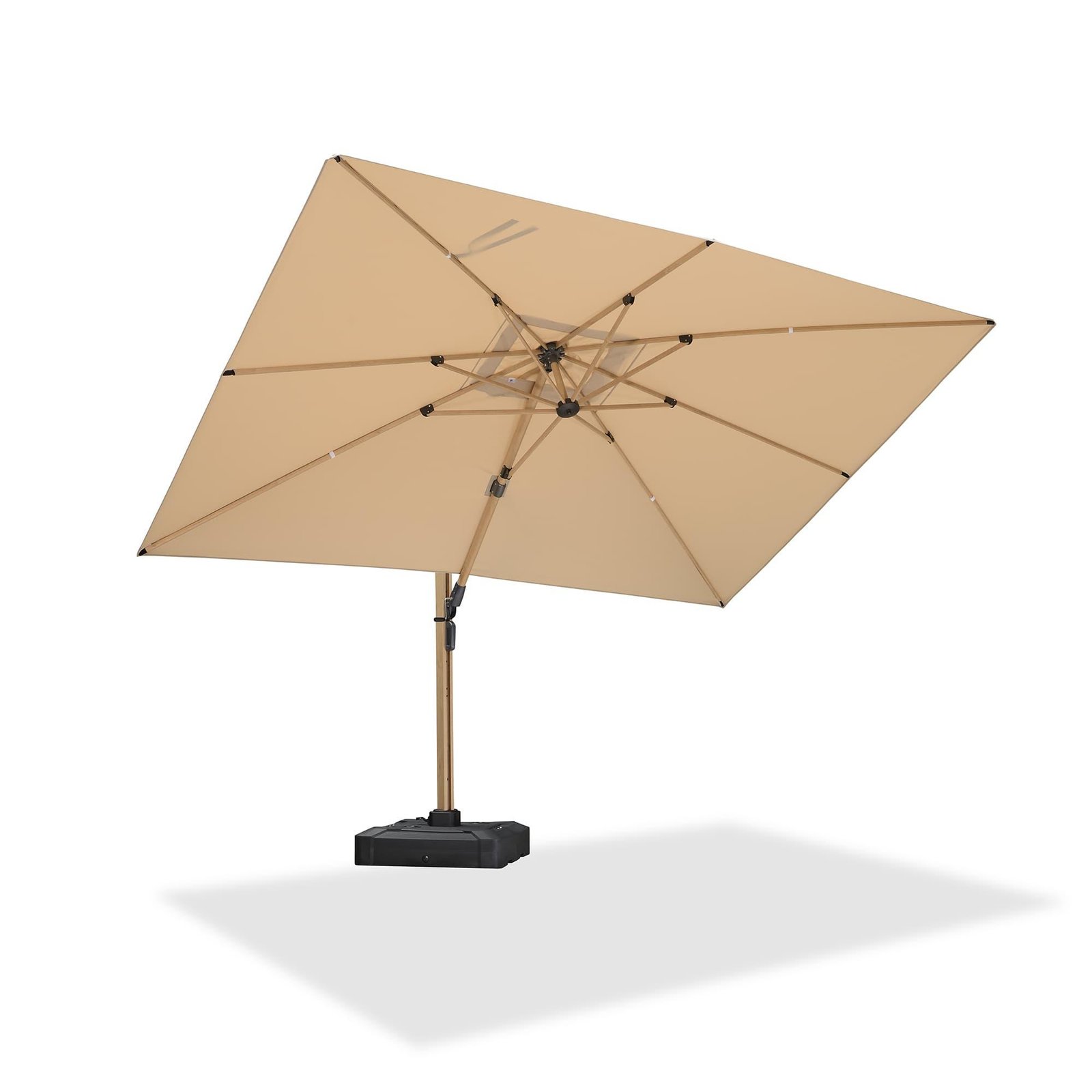 Wood Grain Cantilever Patio Umbrella Aluminum Outdoor Umbrellas - Image 131