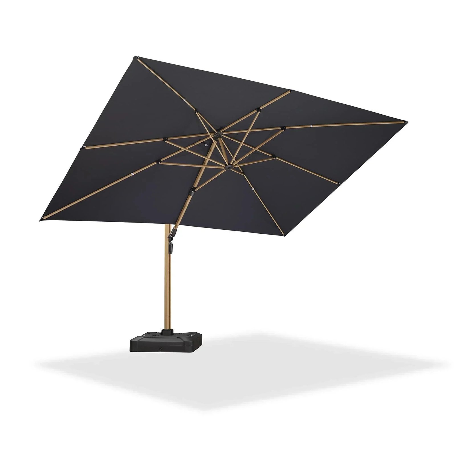Wood Grain Cantilever Patio Umbrella Aluminum Outdoor Umbrellas - Image 182