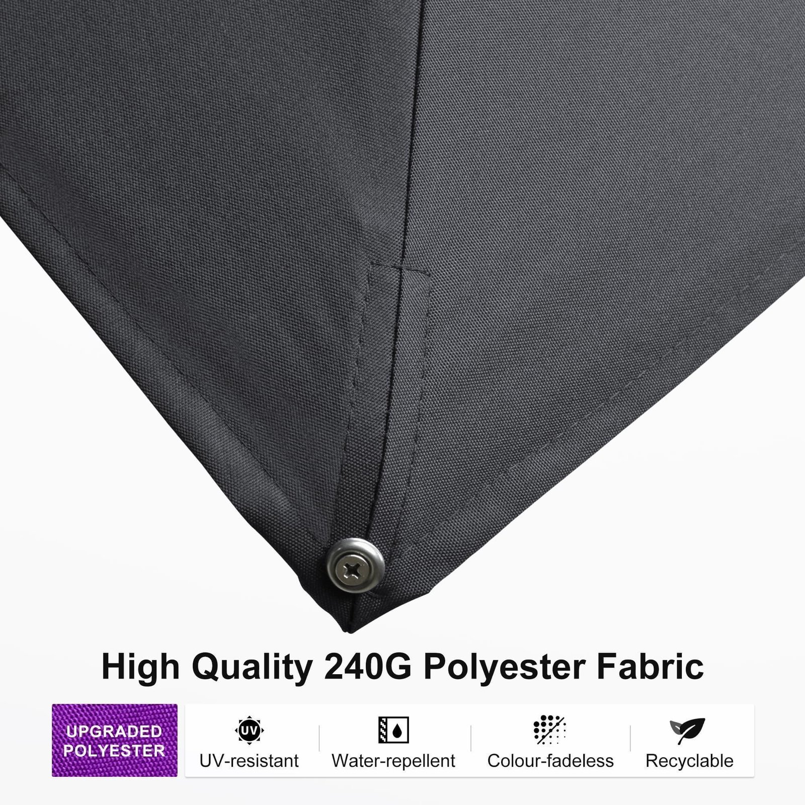 Wood Grain Cantilever Patio Umbrella Aluminum Outdoor Umbrellas - Image 186