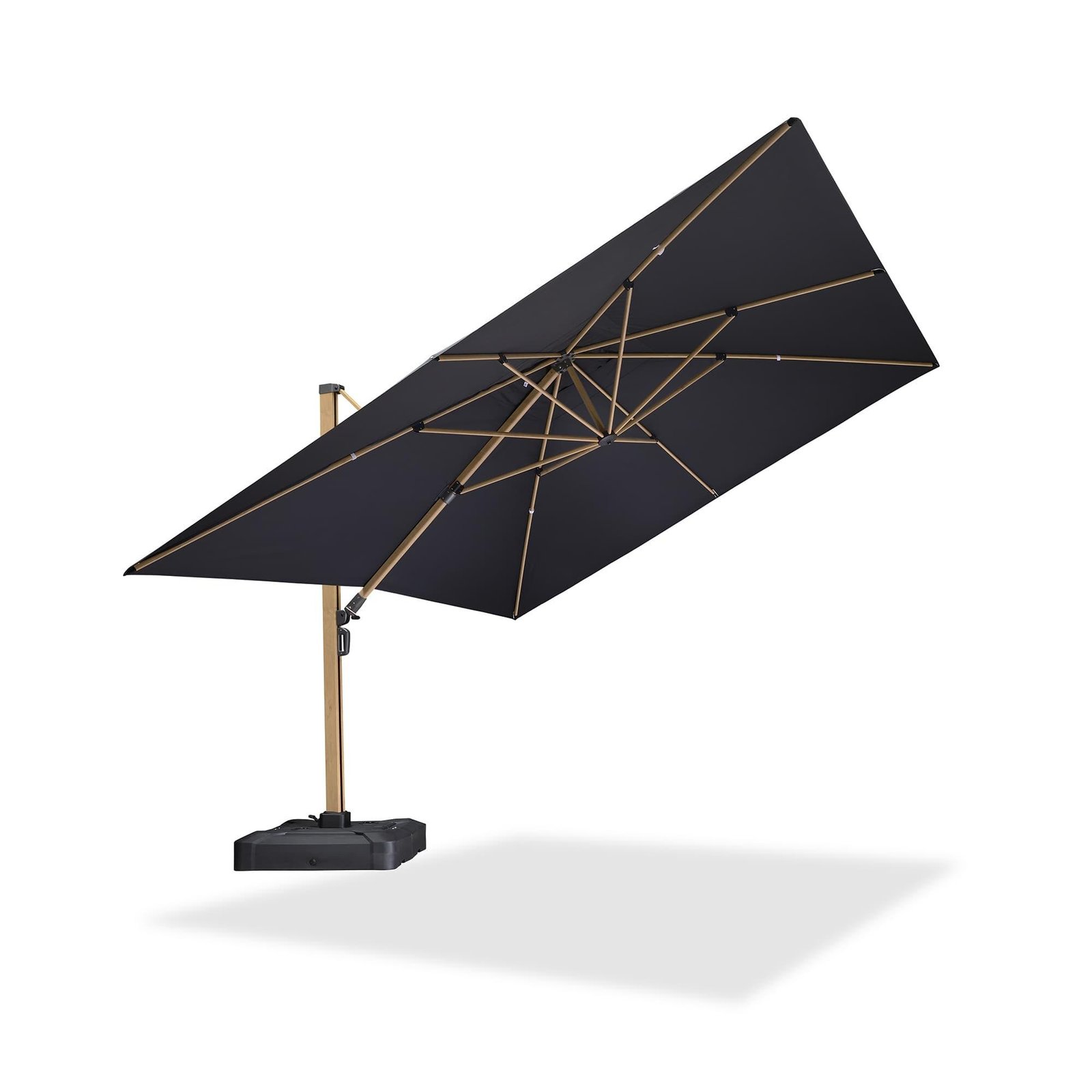 Wood Grain Cantilever Patio Umbrella Aluminum Outdoor Umbrellas - Image 122