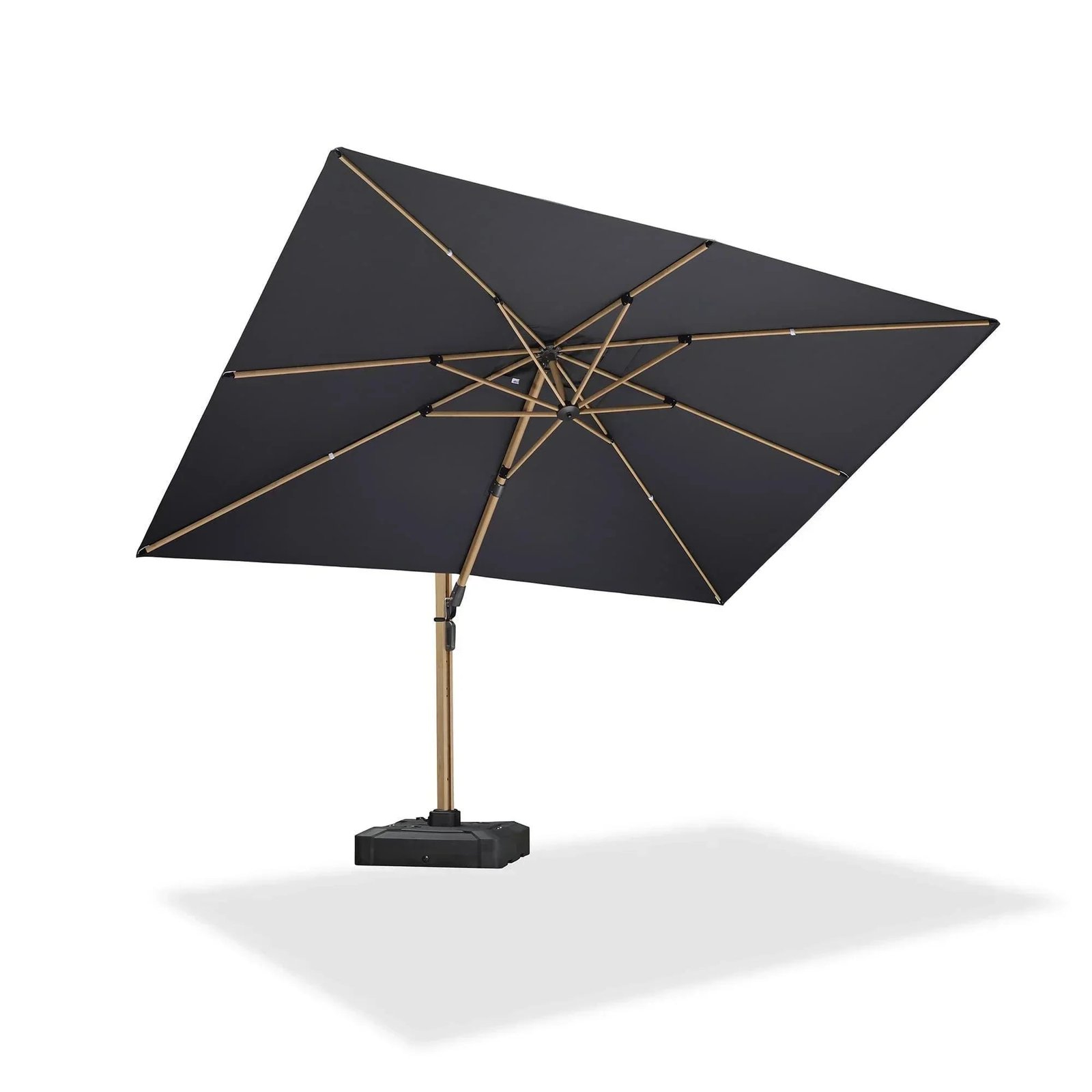 Wood Grain Cantilever Patio Umbrella Aluminum Outdoor Umbrellas - Image 152