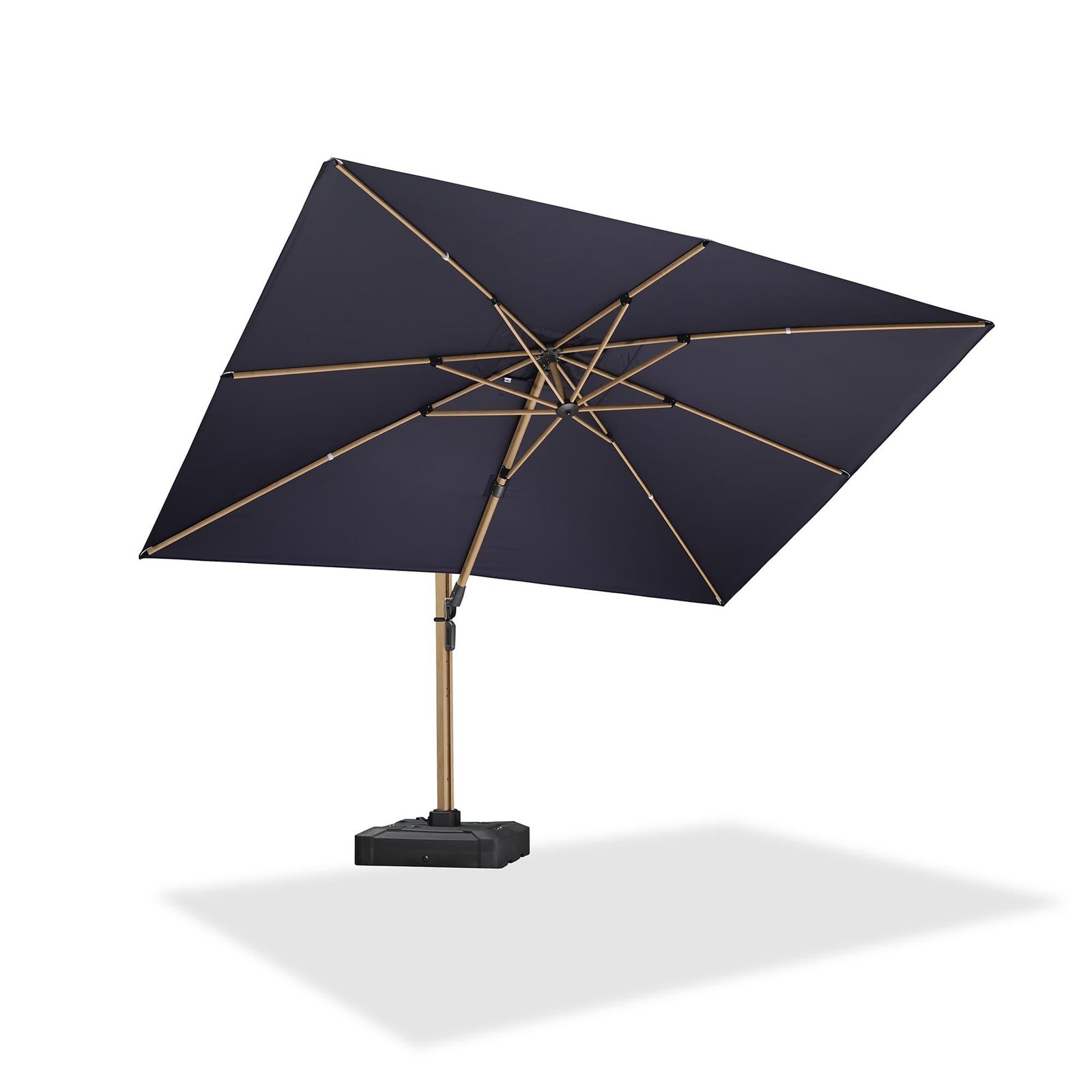 Wood Grain Cantilever Patio Umbrella Aluminum Outdoor Umbrellas - Image 143