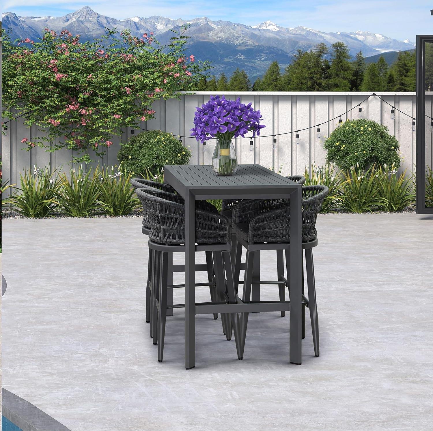 Outdoor Bar Stools Counter Stools Rattan Bar Stools Chair with Backrest for Indoor or Outdoor, Kitchen lsland - Image 15