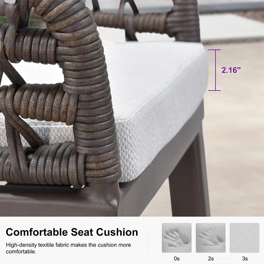 Outdoor Bar Stools Counter Stools Rattan Bar Stools Chair with Backrest for Indoor or Outdoor, Kitchen lsland - Image 82