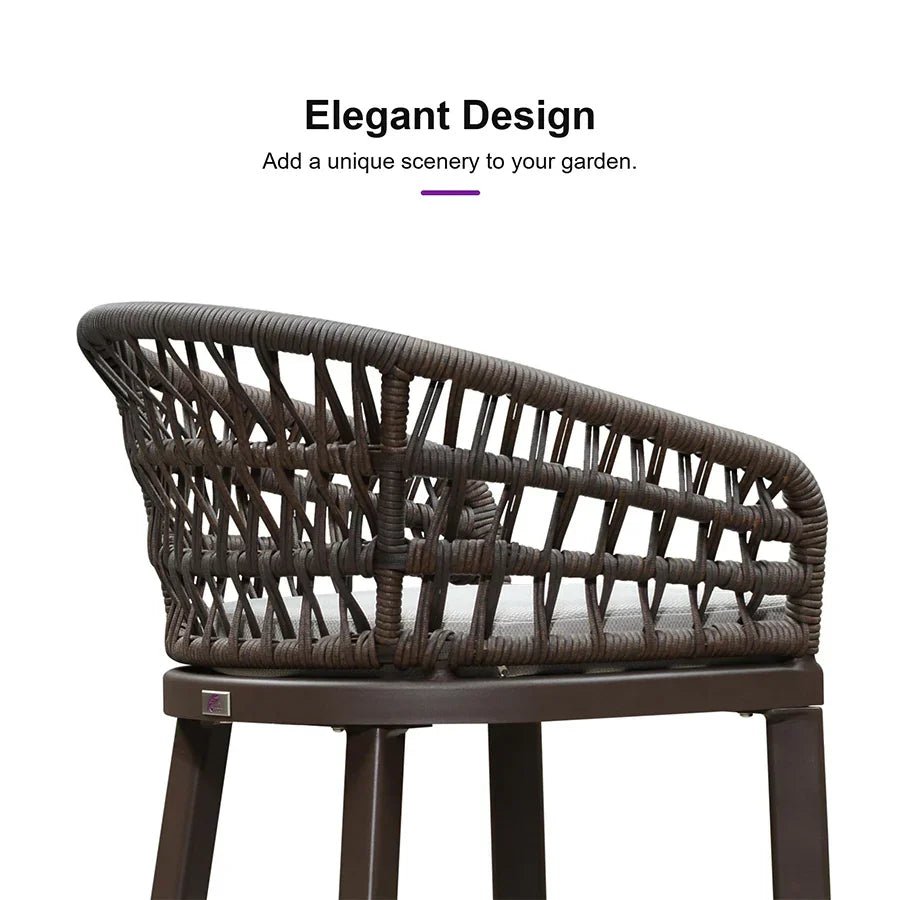 Outdoor Bar Stools Counter Stools Rattan Bar Stools Chair with Backrest for Indoor or Outdoor, Kitchen lsland - Image 88
