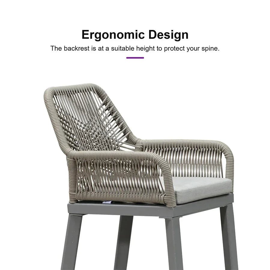 Modern Bar Stools Aluminum Bar Stool with Cushion for Indoor and Outdoor, Kitchen Island - Image 47